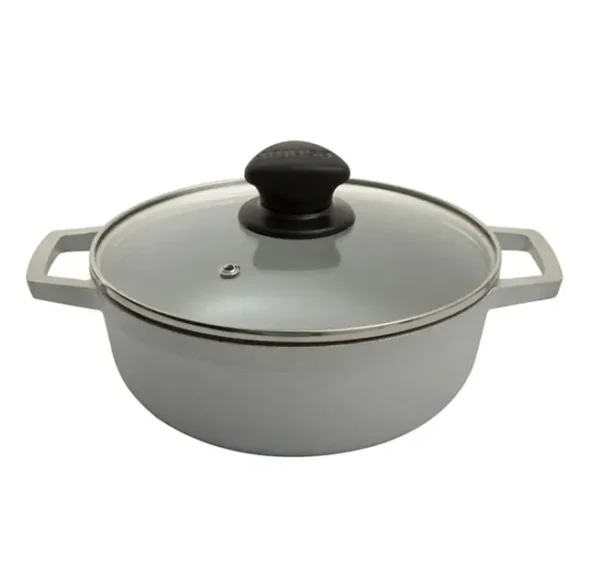 Caldero IMUSA Natural Original 30 cm con tapa de vidrio